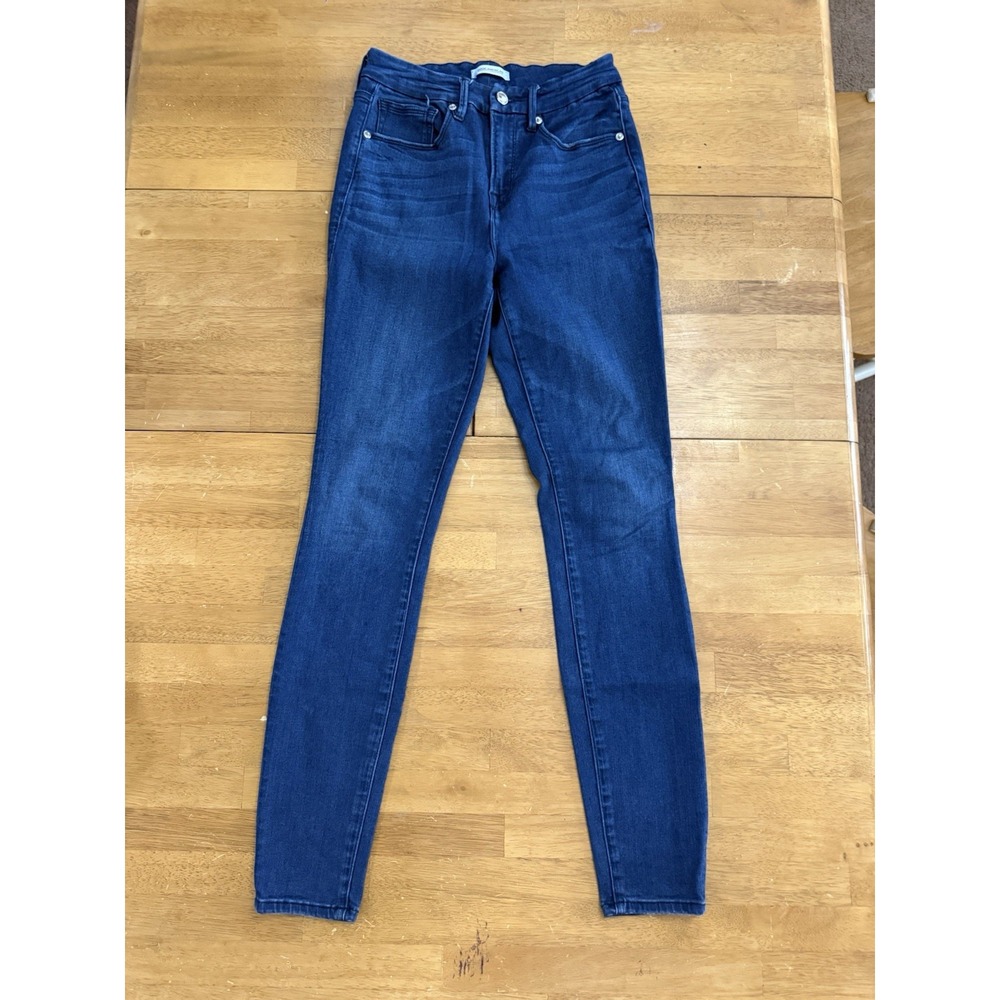 Good American Good Legs Stretch Denim Jeans Womens 2/26 Dark Wash GL108T